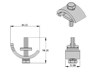Зажим для крепления кронштейна на балку H-C11Rail clip (H-CO8)